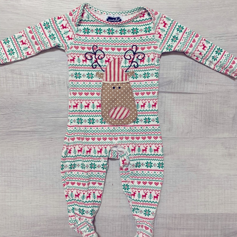 Christmas Mud Pie Baby Footie Sleeper